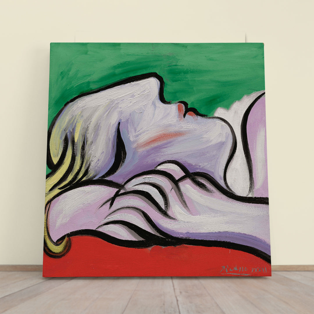 REST | PICASSO STYLE Le repos Portrait Abstract Art Canvas Print - Square Fine Art Artesty 1 Panel 12"x12" 