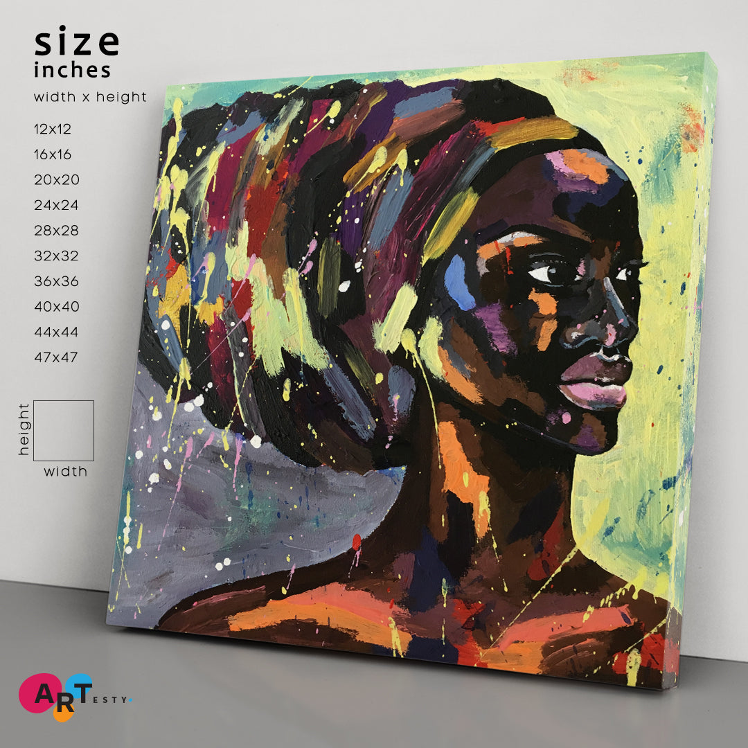 Black Lives Matter African Woman Turban Portrait Pop Art Style African Style Canvas Print Artesty   