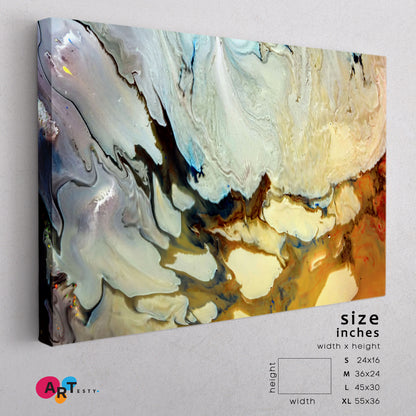 Modern Abstract Fluid Art Marble Fluid Art, Oriental Marbling Canvas Print Artesty 1 panel 24" x 16" 