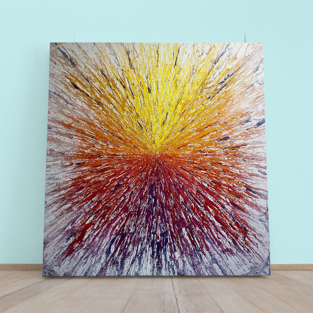 COLORS EXPLOSION Abstract Expressionism Light Rays - S Abstract Art Print Artesty 1 Panel 12"x12" 