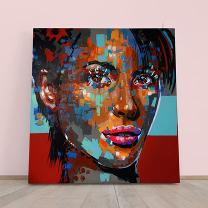 MISS FORTUNE | Fine Art Poster Grunge Graffiti Style Canvas Print - Square People Portrait Wall Hangings Artesty   