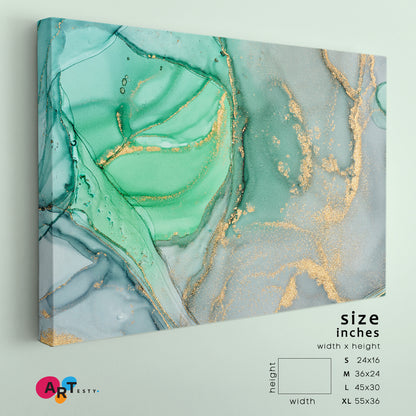 Modern Marble Fluid Abstract Fluid Art, Oriental Marbling Canvas Print Artesty 1 panel 24" x 16" 