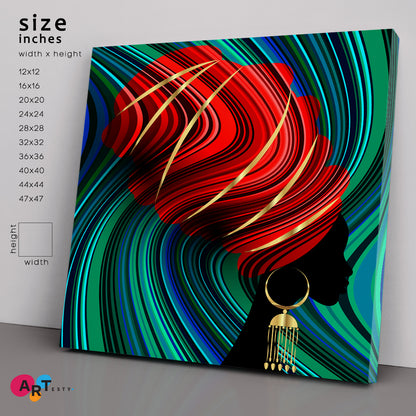 Women African Turban Bright Contemporary African Style Canvas Print Artesty   