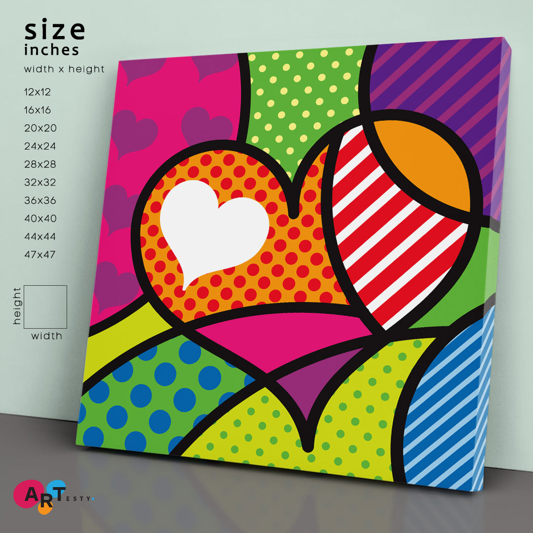 HEART FORM LOVE Colorful Modern Pop Art Abstract Pop Art Canvas Print Artesty   