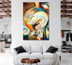 Extended Reality Art  Vertical 1 panel Celestial Home Canvas Décor Artesty   