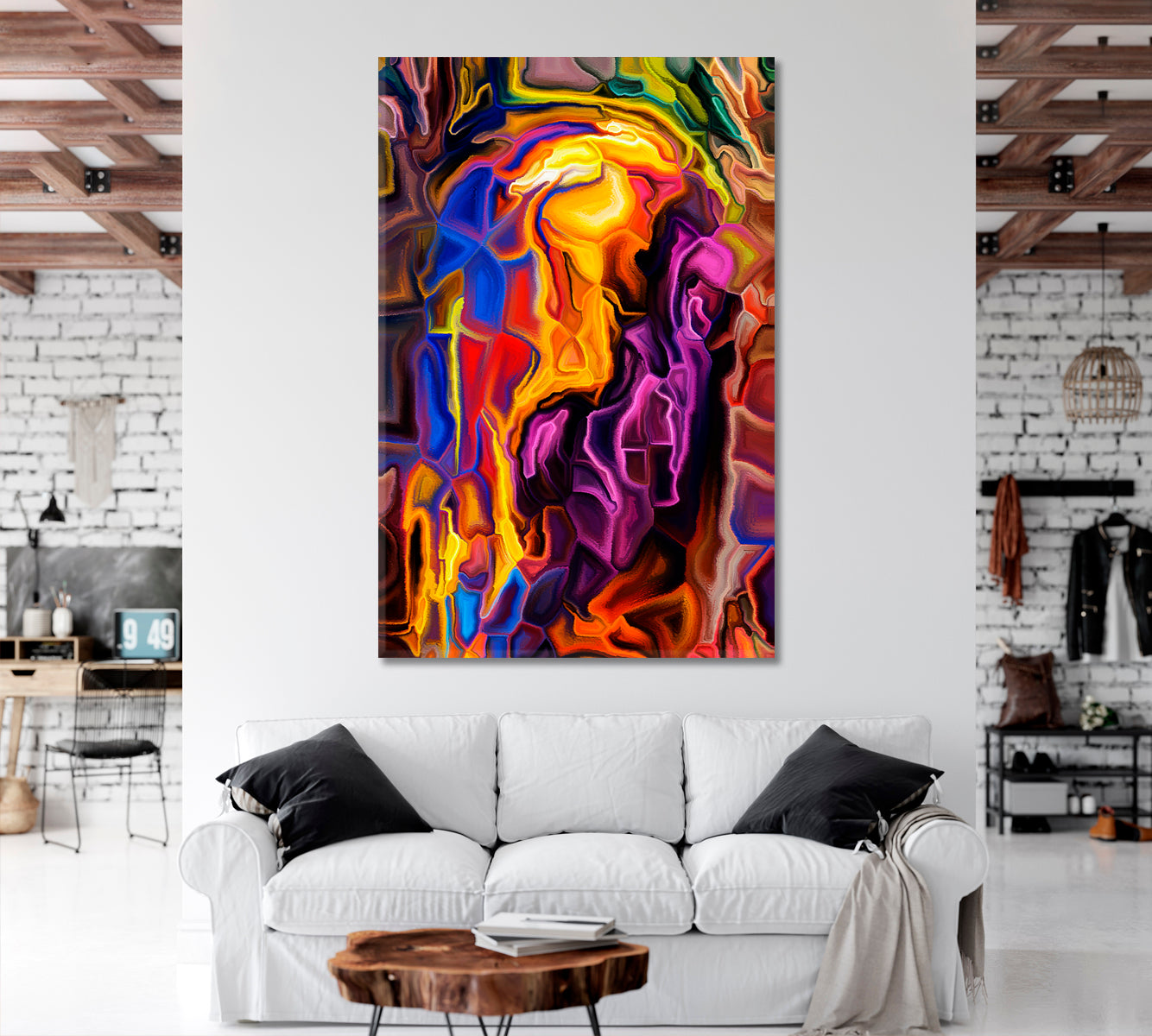 COLOR FLOW Abstract Colorful Contemporary Art - Vertical 1 panel Abstract Art Print Artesty   