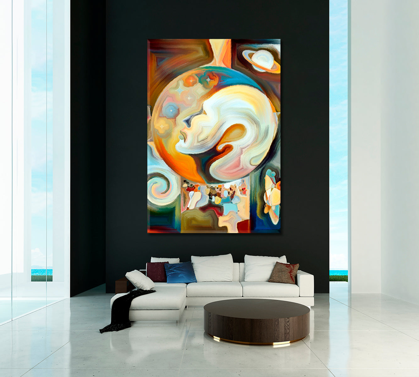 Extended Reality Art  Vertical 1 panel Celestial Home Canvas Décor Artesty   