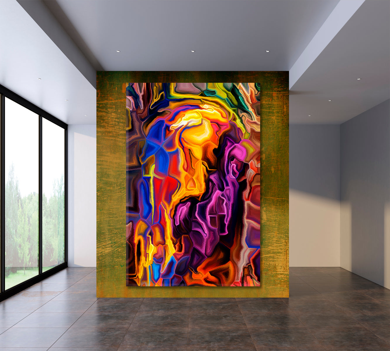 COLOR FLOW Abstract Colorful Contemporary Art - Vertical 1 panel Abstract Art Print Artesty 1 Panel 16"x24" 