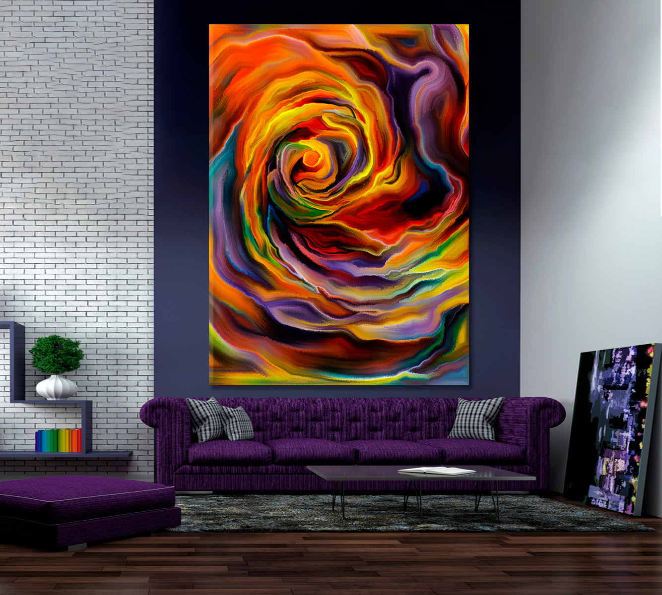 FORMS Magical Abstract Vivid Whirlpool -  Vertical 1 panel Contemporary Art Artesty   