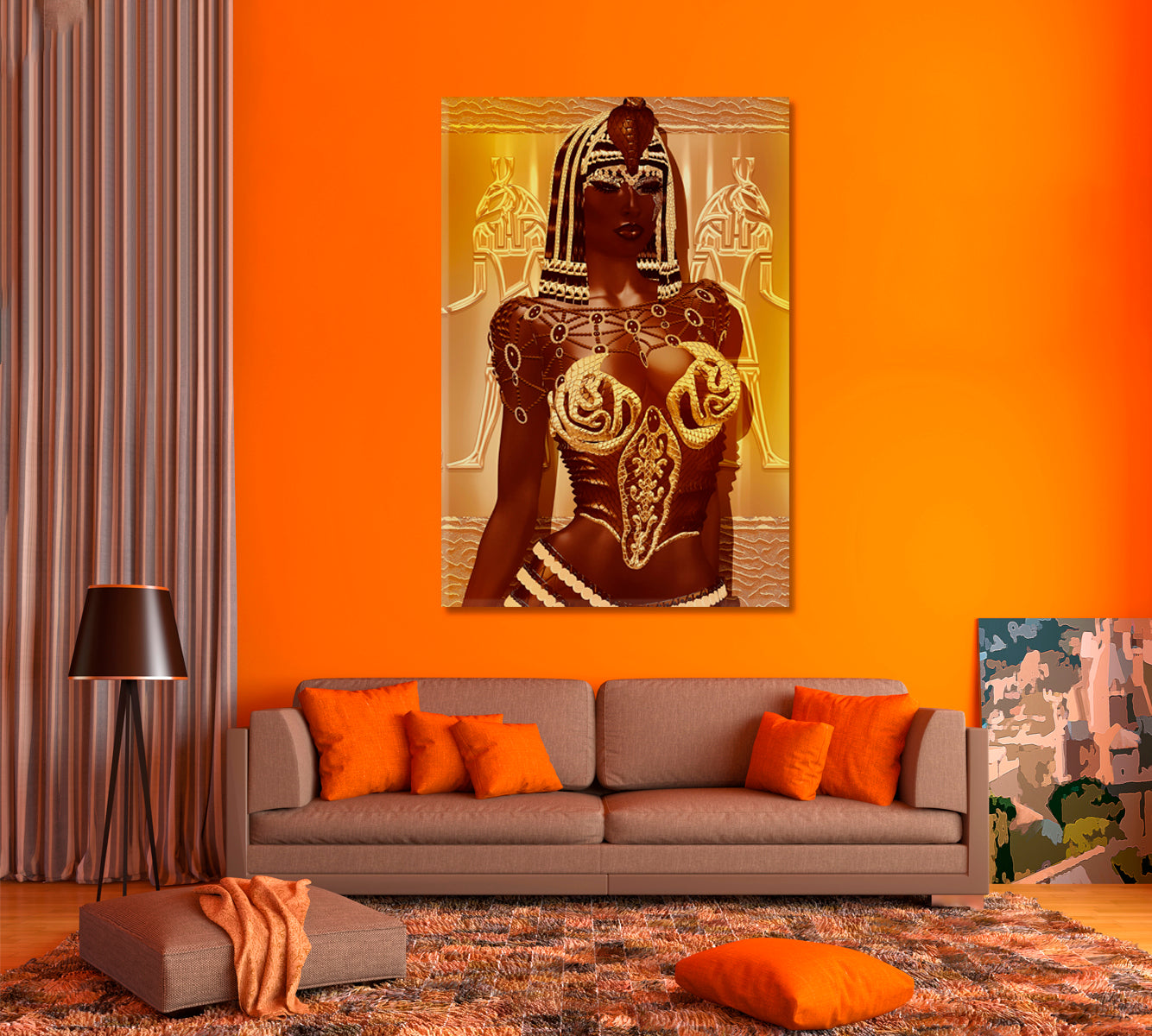 Egyptian Magic Woman Goddess African Ethnic Design  Vertical 1 panel African Style Canvas Print Artesty   