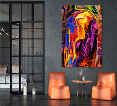 COLOR FLOW Abstract Colorful Contemporary Art - Vertical 1 panel Abstract Art Print Artesty   