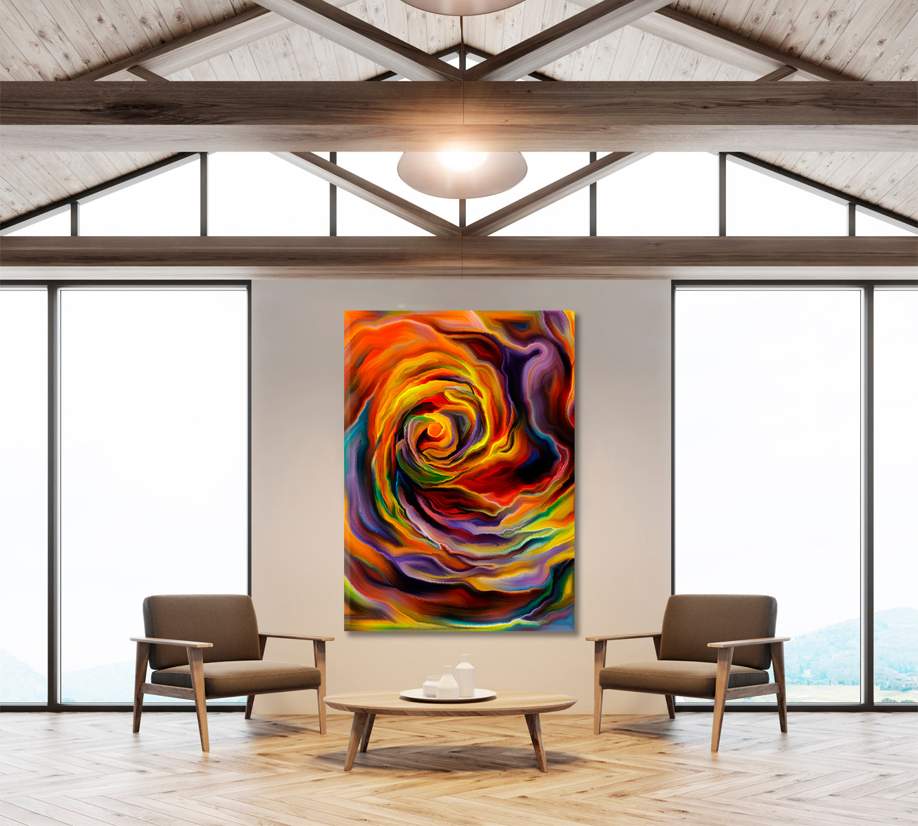 FORMS Magical Abstract Vivid Whirlpool -  Vertical 1 panel Contemporary Art Artesty 1 Panel 16"x24" 