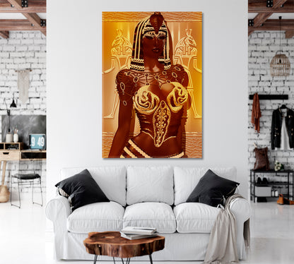 Egyptian Magic Woman Goddess African Ethnic Design  Vertical 1 panel African Style Canvas Print Artesty   