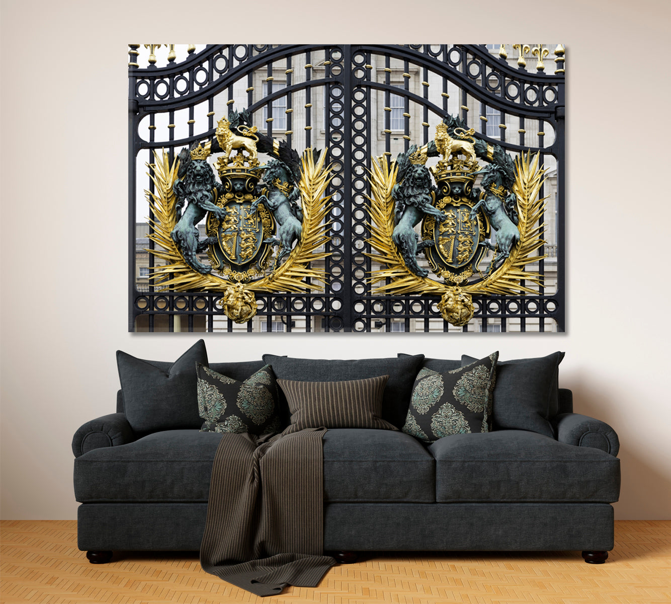 ROYAL Gate Detail Buckingham Palace London UK Canvas Print Famous Landmarks Artwork Print Artesty   