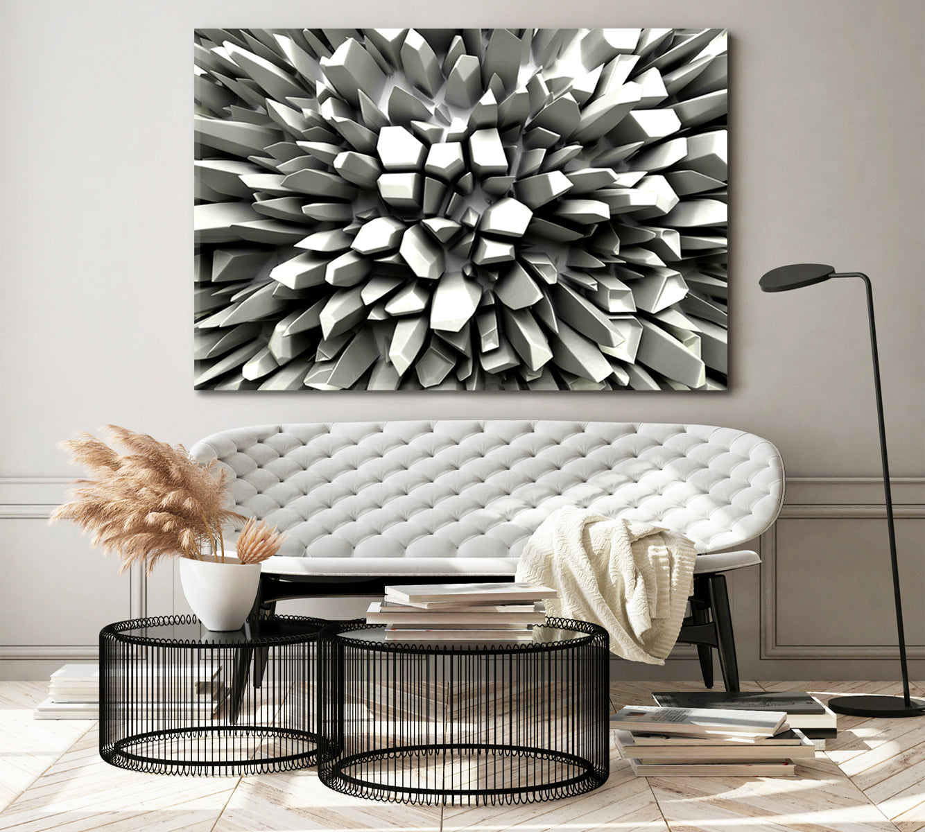 Abstract Three-dimension Crystallized Rays 3D Effect Shapes Poster Abstract Art Print Artesty   