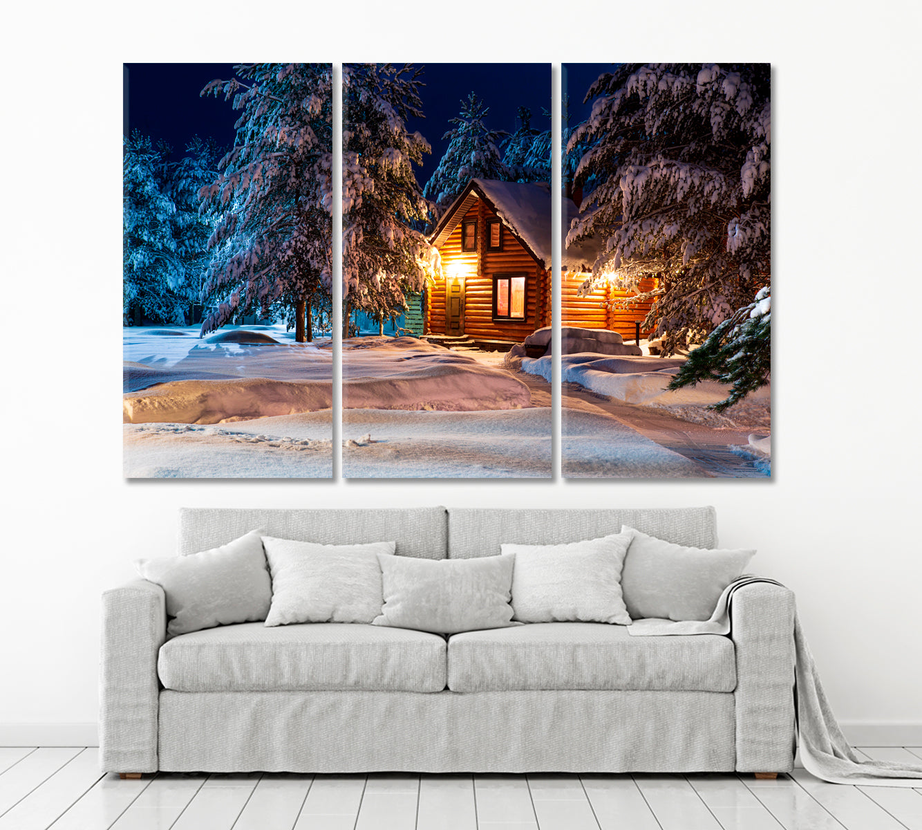 Fabulous Winter Christmas Night Rural Landscape Poster Scenery Landcape Artesty   