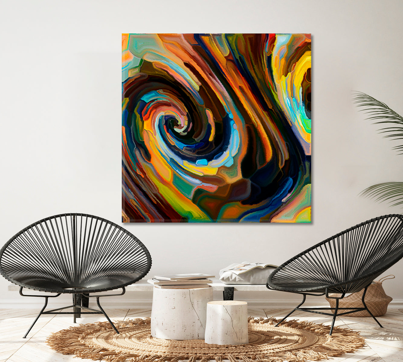 VORTEX INTERWEAVING FLOW Unique Abstract Art - Square Panel 1 Abstract Art Print Artesty 1 Panel 12"x12" 