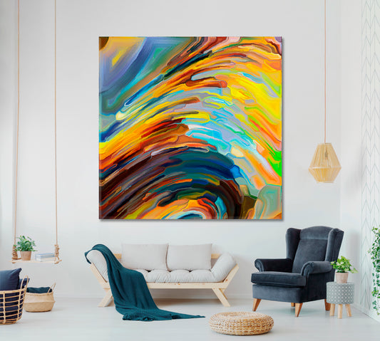 VORTEX INTERWEAVING FLOW Unique Abstract Art - Square Panel 3 Abstract Art Print Artesty 1 Panel 12"x12" 