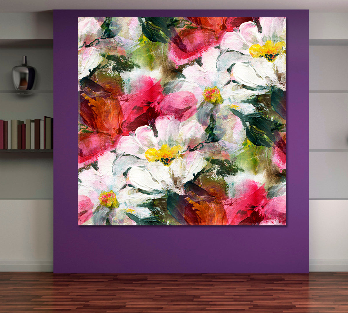 SPRING SOUL Beautiful Tender Romantic Bouquet  Wildflowers - Square Panel Floral & Botanical Split Art Artesty 1 Panel 12"x12" 