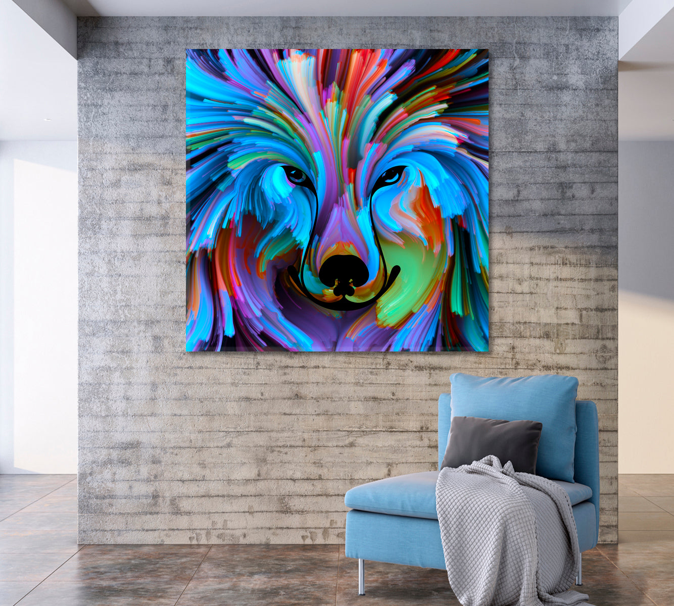 Shapes and Colors in the Animal World Square Panel Animals Canvas Print Artesty   