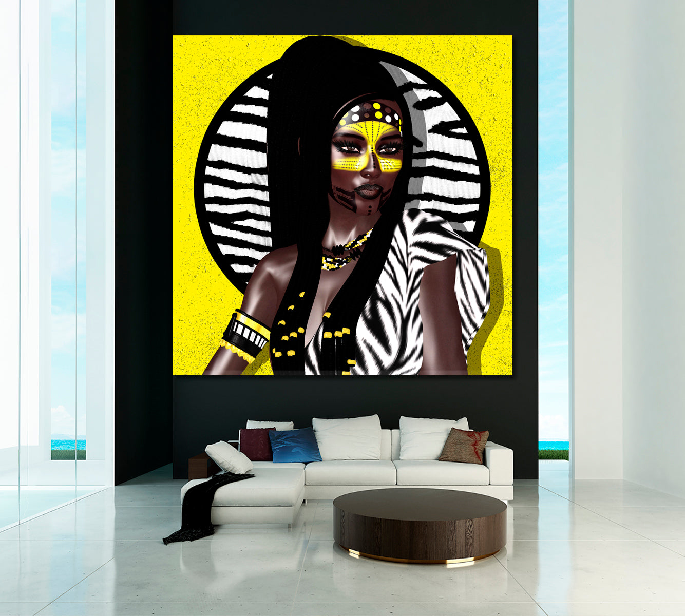 African Fashion Beauty Design Square Panel Fashion Canvas Print Artesty   