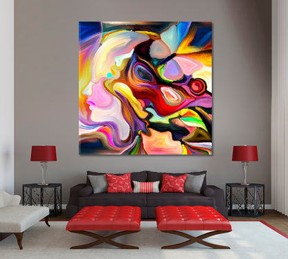 CONTEMPORARY STYLE Human and Abstract Organic Patterns - Square Panel Contemporary Art Artesty   