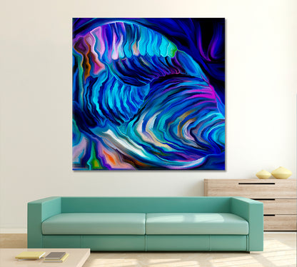 LIVE PAINTS ABSTRACT SHELL The pearl is the oyster`s autobiography. Federico Fellini - Square Panel Abstract Art Print Artesty   