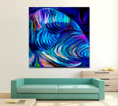 LIVE PAINTS ABSTRACT SHELL The pearl is the oyster`s autobiography. Federico Fellini - Square Panel Abstract Art Print Artesty   