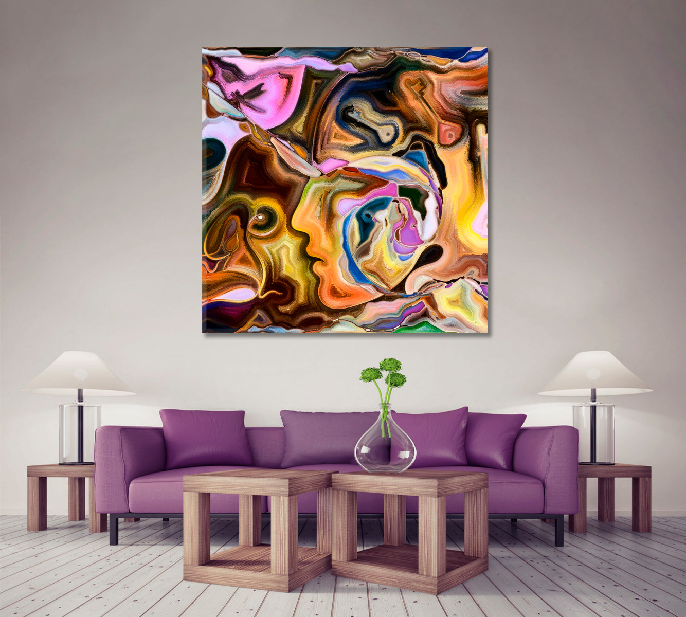 ABSTRACT VARIETY Glamour Modern Art - Square Panel Contemporary Art Artesty 1 Panel 12"x12" 