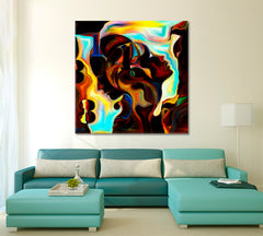 MODERN Abstract Forms Shapes Unique Design Wall Art Trendy Canvas Print | Square Panel Contemporary Art Artesty   