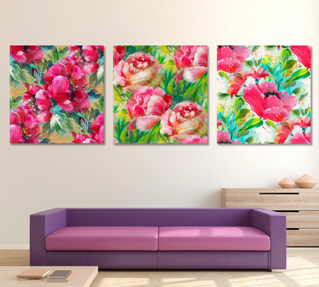 Floral Abstract Posters Set Floral & Botanical Split Art Artesty   