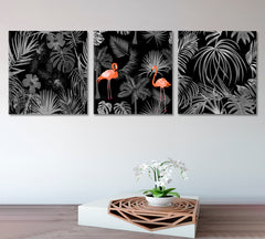 Tropical Jungle Palm Leaves Abstract Black And White Posters Set Tropical, Exotic Art Print Artesty   