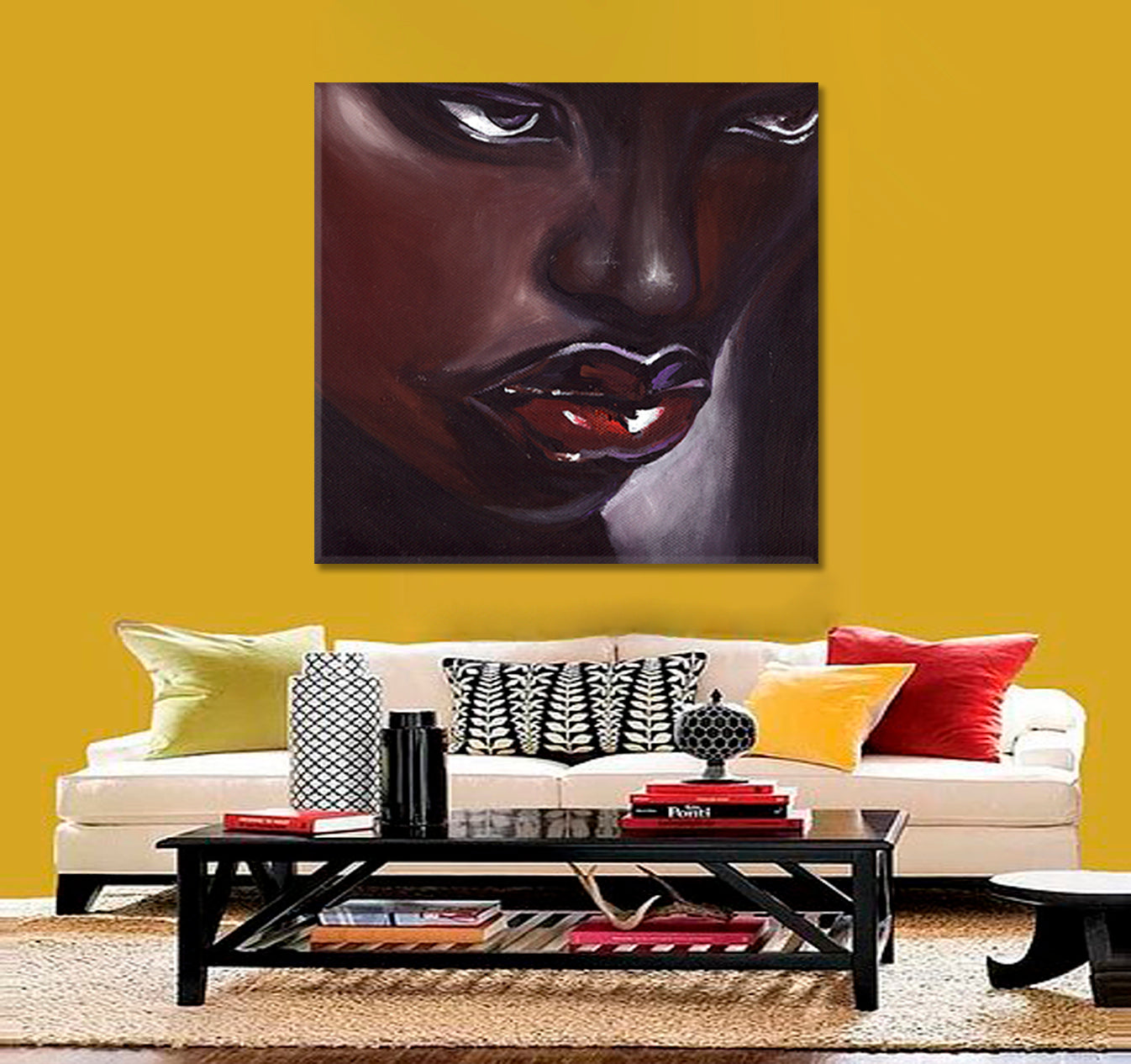 MAGIC DREAM Stunning Beauty African Women Trendy Unique Afrocentric Art - Square Panel African Style Canvas Print Artesty   