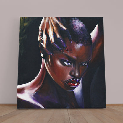 HOT CHOCOLATE Amazing Beautiful African Women Afrocentric Art Canvas Print | Square Panel African Style Canvas Print Artesty   