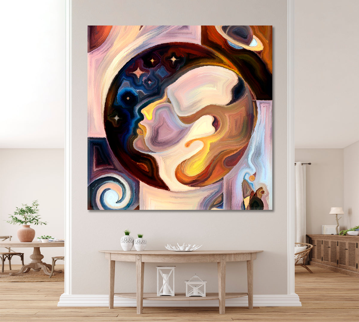 Cosmic Consciousness Square Panel Contemporary Art Artesty 1 Panel 12"x12" 