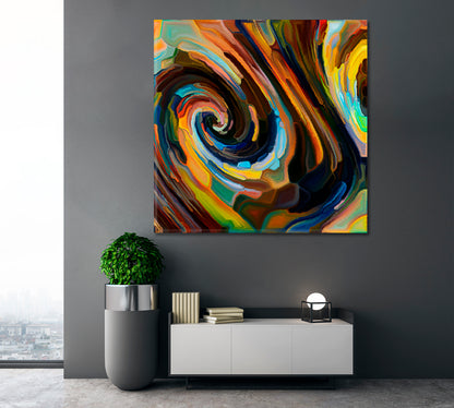 VORTEX INTERWEAVING FLOW Unique Abstract Art - Square Panel 1 Abstract Art Print Artesty   