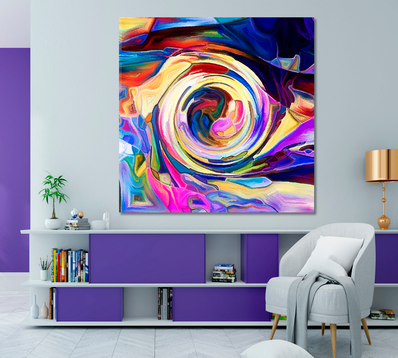 SWIRL Colors And Shapes - Square Panel Contemporary Art Artesty   