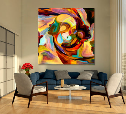 VORTEX MIND Contemporary Abstract Colorful Patterns - Square Panel Abstract Art Print Artesty   