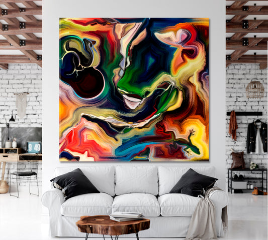 LIVES AND LIFE INSIDE A PAINTING Everything you can imagine is real Pablo Picasso - Square Panel Fine Art Artesty 1 Panel 12"x12"