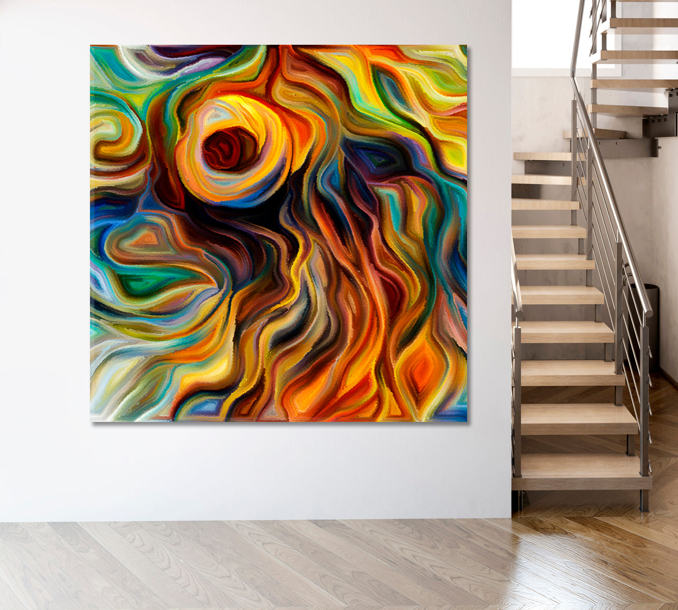 VIVID EYE CATCHER  Contemporary Abstraction - Square Panel Contemporary Art Artesty   