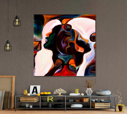 MODERN ART Abstract Design Canvas Print | Square Panel Consciousness Art Artesty   