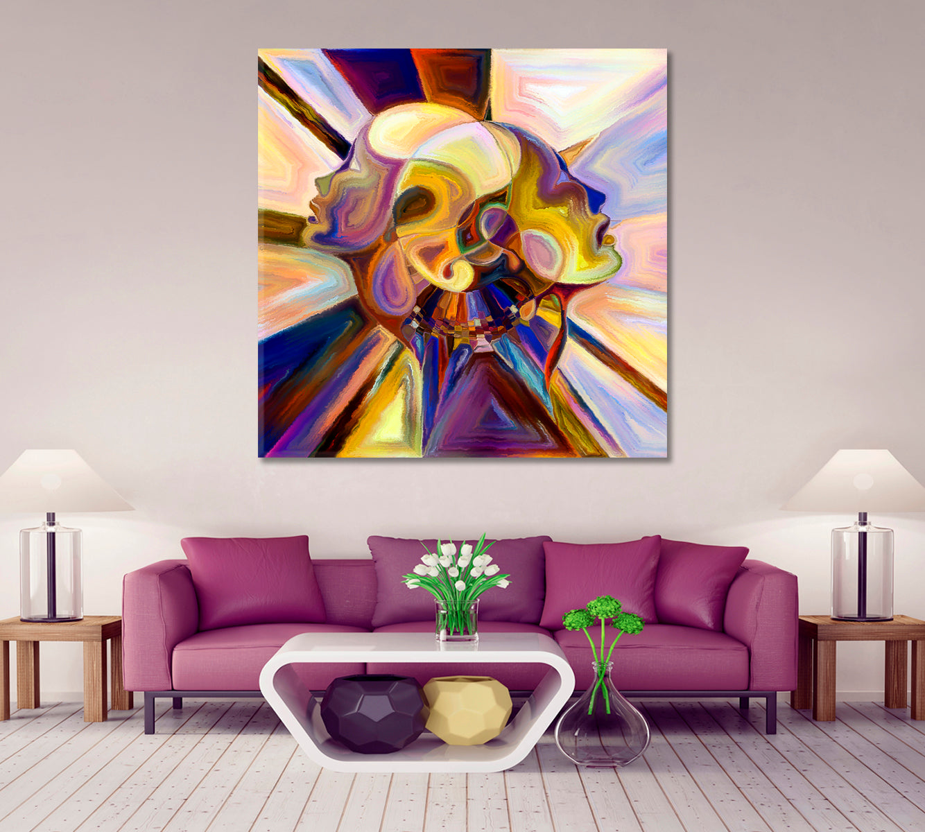 ABSTRACT FORMS Trendy Modern Wall Art | Square Panel Contemporary Art Artesty   