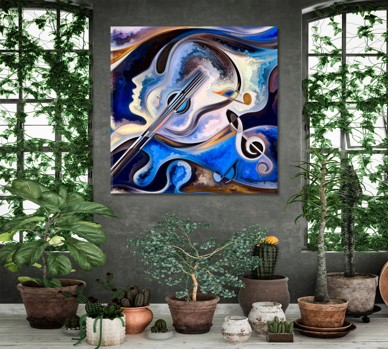SOUL MELODY Vibrant Patterns - Square Panel Abstract Art Print Artesty   