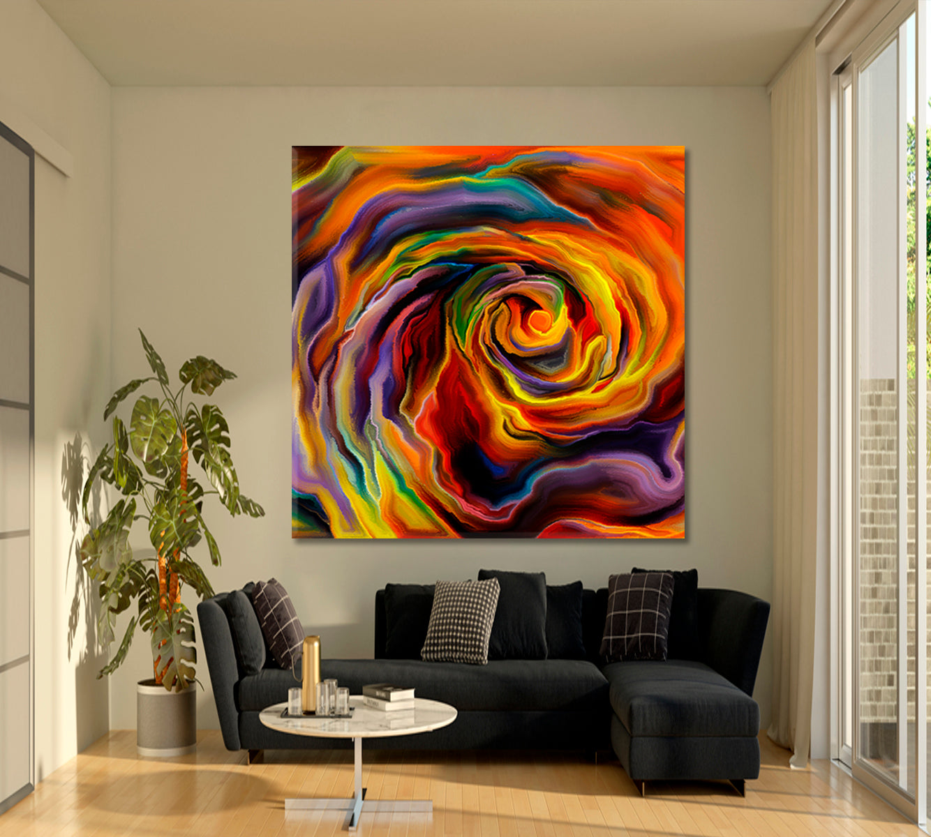 FORMS Magical Abstract Vivid Whirlpool - Square Panel Contemporary Art Artesty   