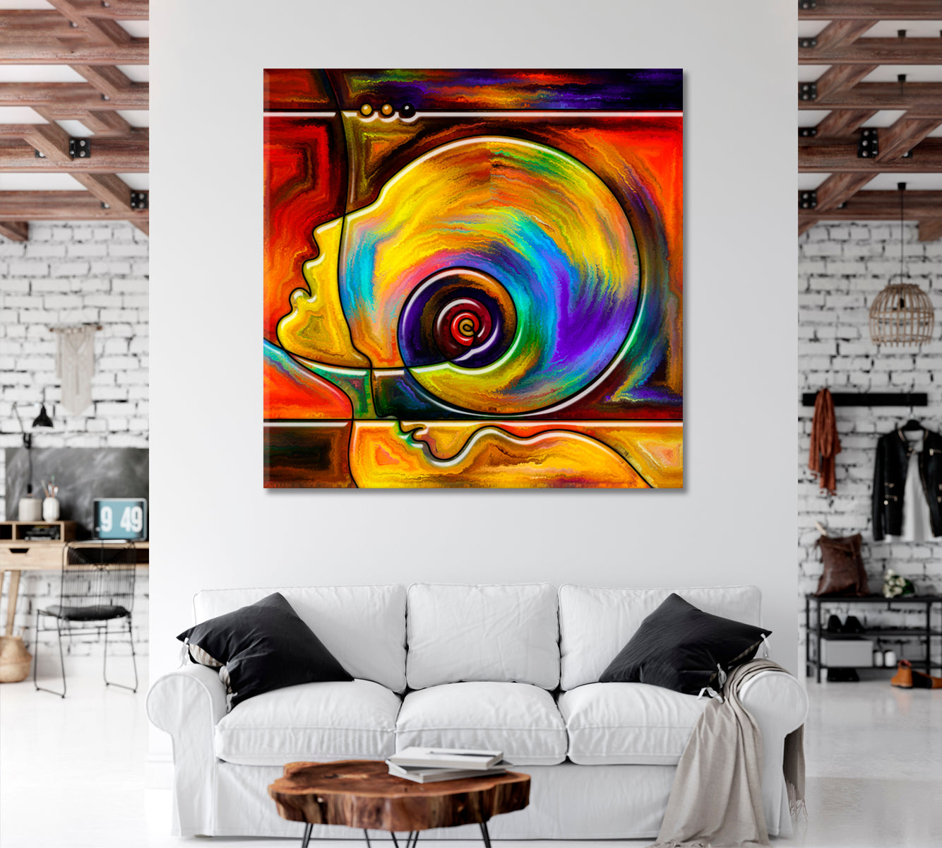 Deep Mind  Square Panel Abstract Art Print Artesty 1 Panel 12"x12" 