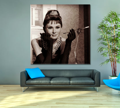 AUDREY HEPBURN Celebs Canvas Print Artesty 1 Panel 12"x12" 