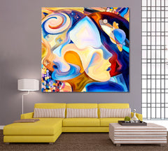 MALE AND FEMALE Abstract Multicolor Shapes - Square Panel Abstract Art Print Artesty   