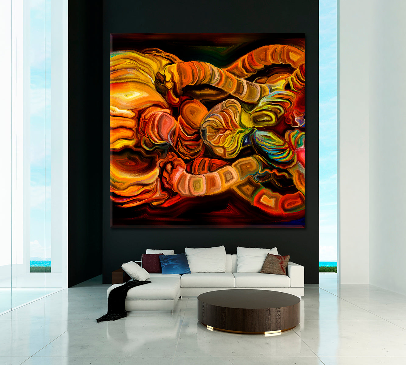 LIFE INSIDE Abstract Forms - Square Panel Abstract Art Print Artesty 1 Panel 12"x12" 