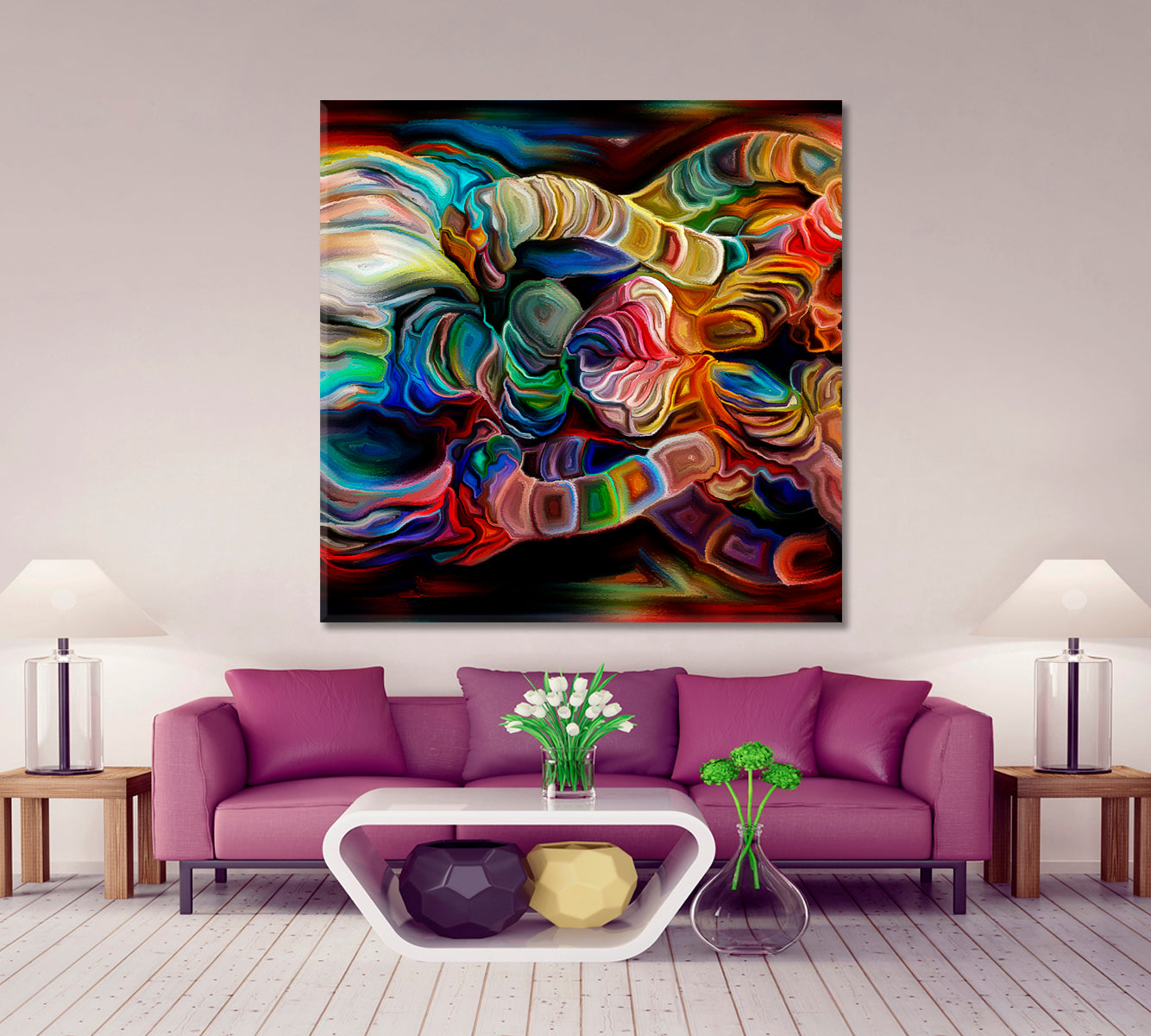 COLORS MOTION Abstract Pictorial and Artistic Effects Art - Square Panel Contemporary Art Artesty   