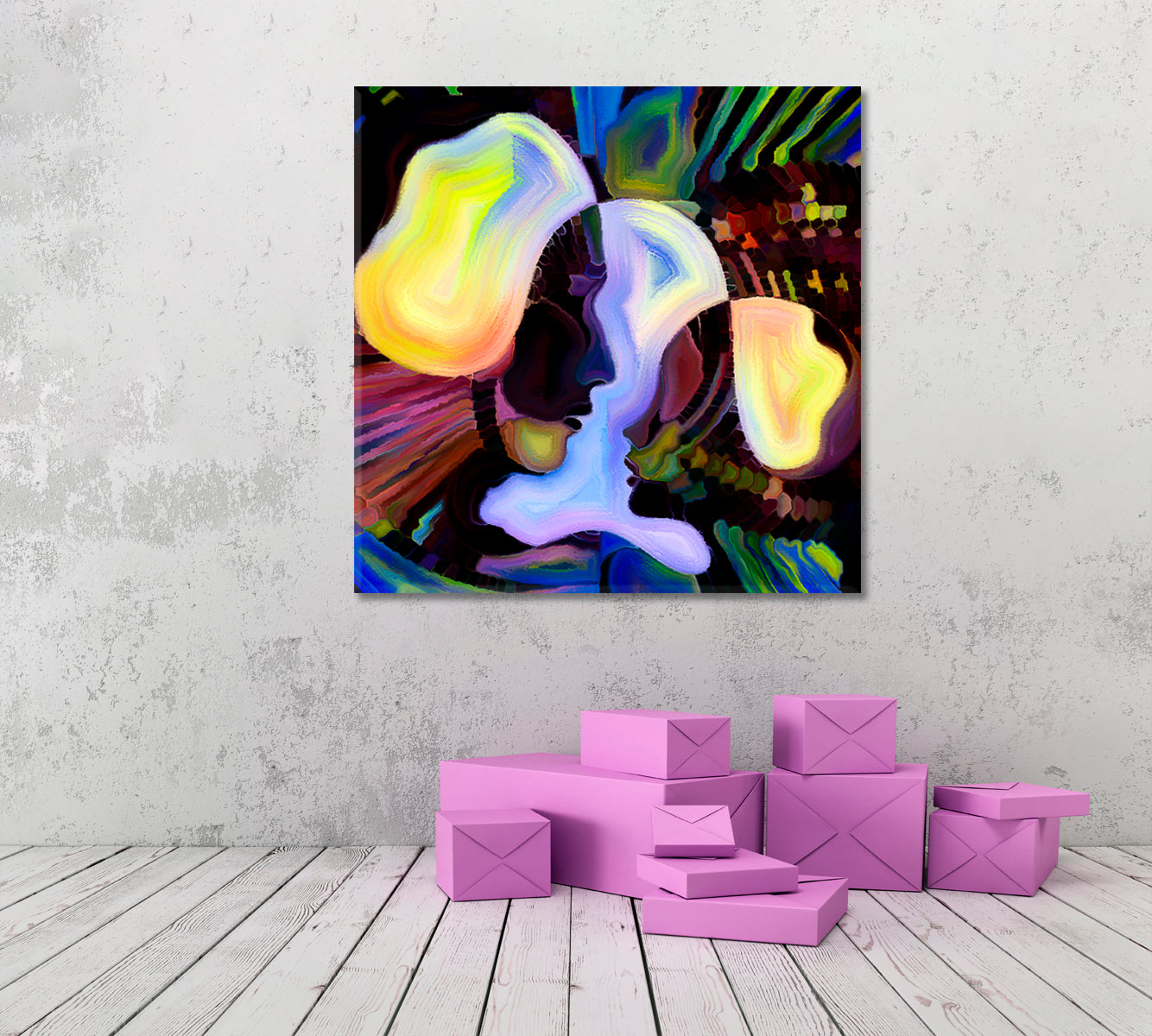Jesus to a Child Square Panel Abstract Art Print Artesty   